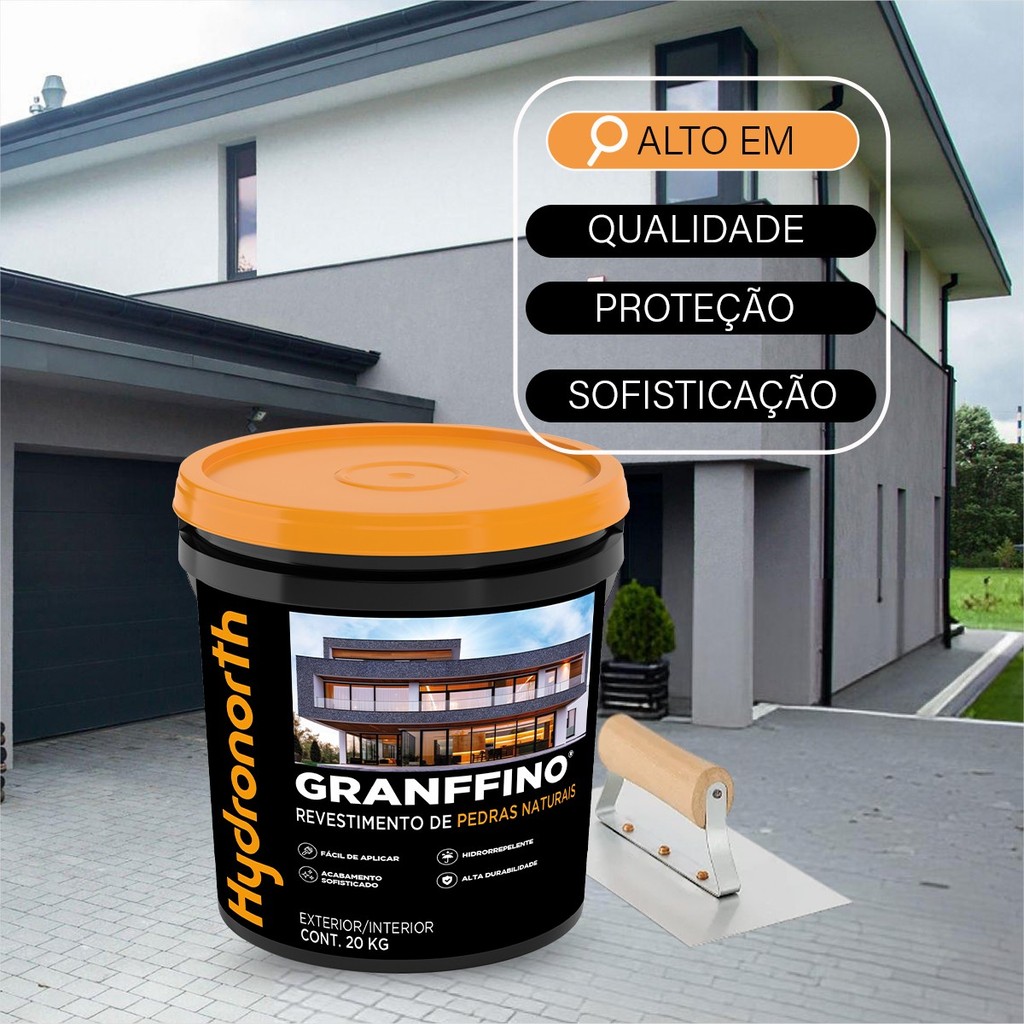Revestimento Textura Granffino Revestimento Pedras Naturais Hidrorrepelente 20Kg