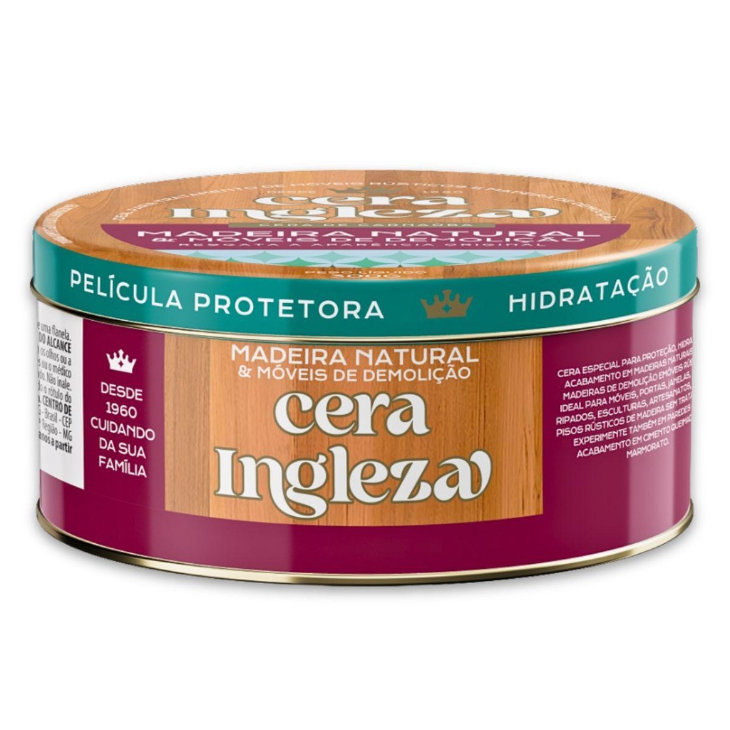 Cera Pasta 300g Ingleza Madeira Natural Móveis de Demolição em Oferta na Shopee