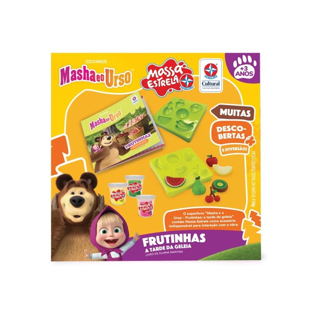 Livro Masha E O Urso Com Massinha Frutinhas Brinquedo Infantil Educativo Criança Menino Menina Criativo
