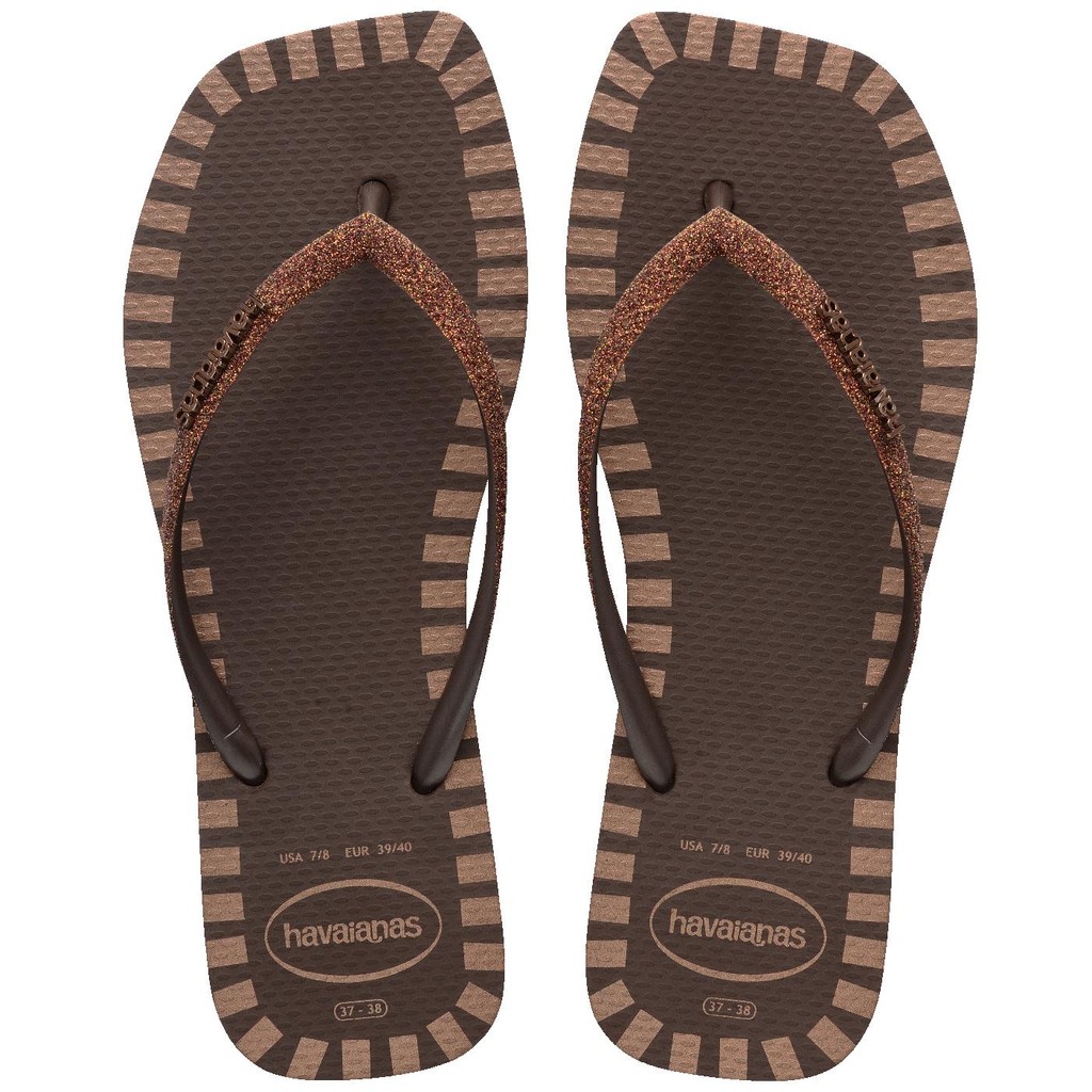 Chinelo Havaianas Slim Square Glitter Contour