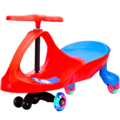 Carrinho Rolimã Zig Zag Car Vermelho 360 Roda Led Infantil Castela