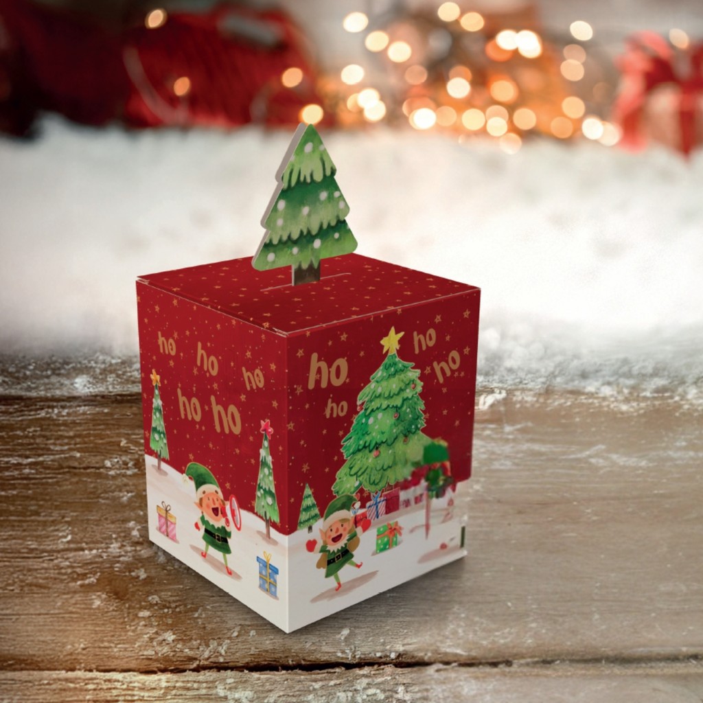30 CAIXA MINI PANETONE 10X10X12 POP UP - CONTO DE NATAL 5624 (NATAL 2025 IDEIA)