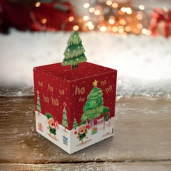 30 CAIXA MINI PANETONE 10X10X12 POP UP - CONTO DE NATAL 5624 (NATAL 2025 IDEIA)