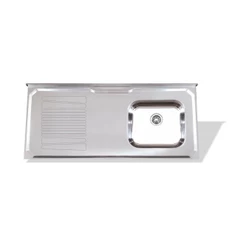 Pia Cozinha Standard 120cm c/ Cuba Direita Inox Durável Resistente Manchas p Louça Pesada