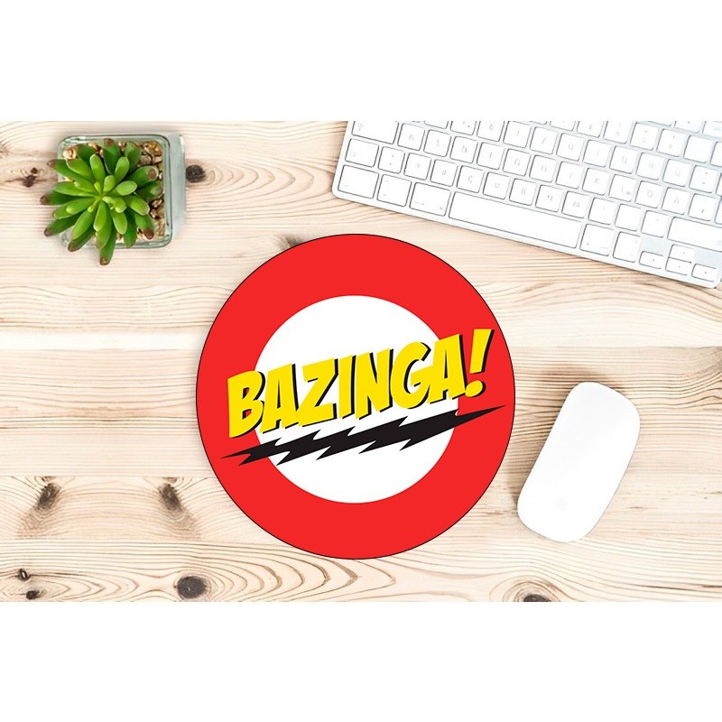 Mouse Pad Redondo 19x19 Bazinga Série The Big Bang Theory Geek Nerd Gamer