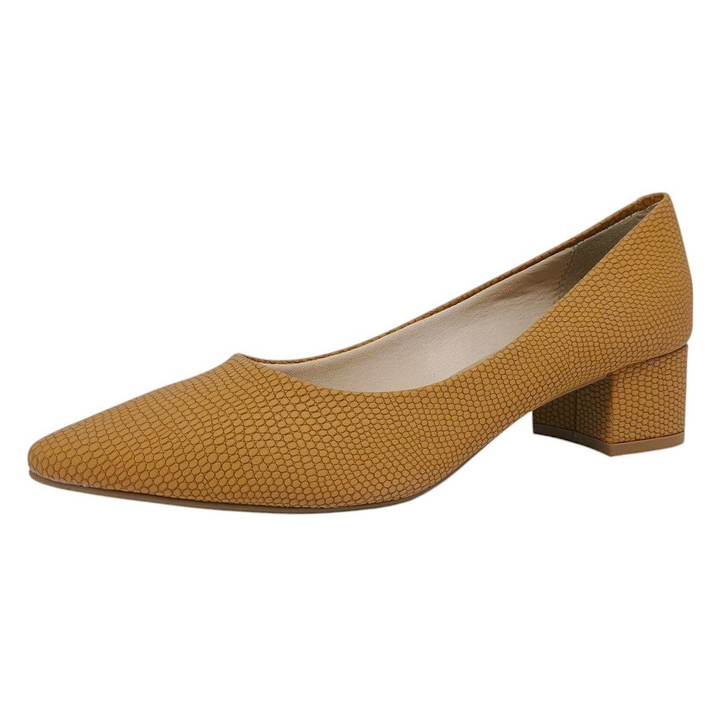 Sapato Feminino Escamado Salto Bloco Baixo Social Beira Rio