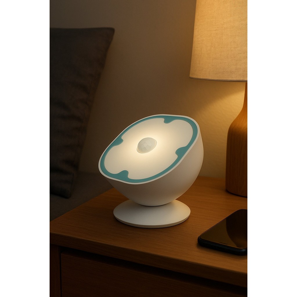 Luminária Mesa Led 360° Giratória Recarregável Sensor Presença Magnética Armarios - Roupeiros - Bancada - Escadas