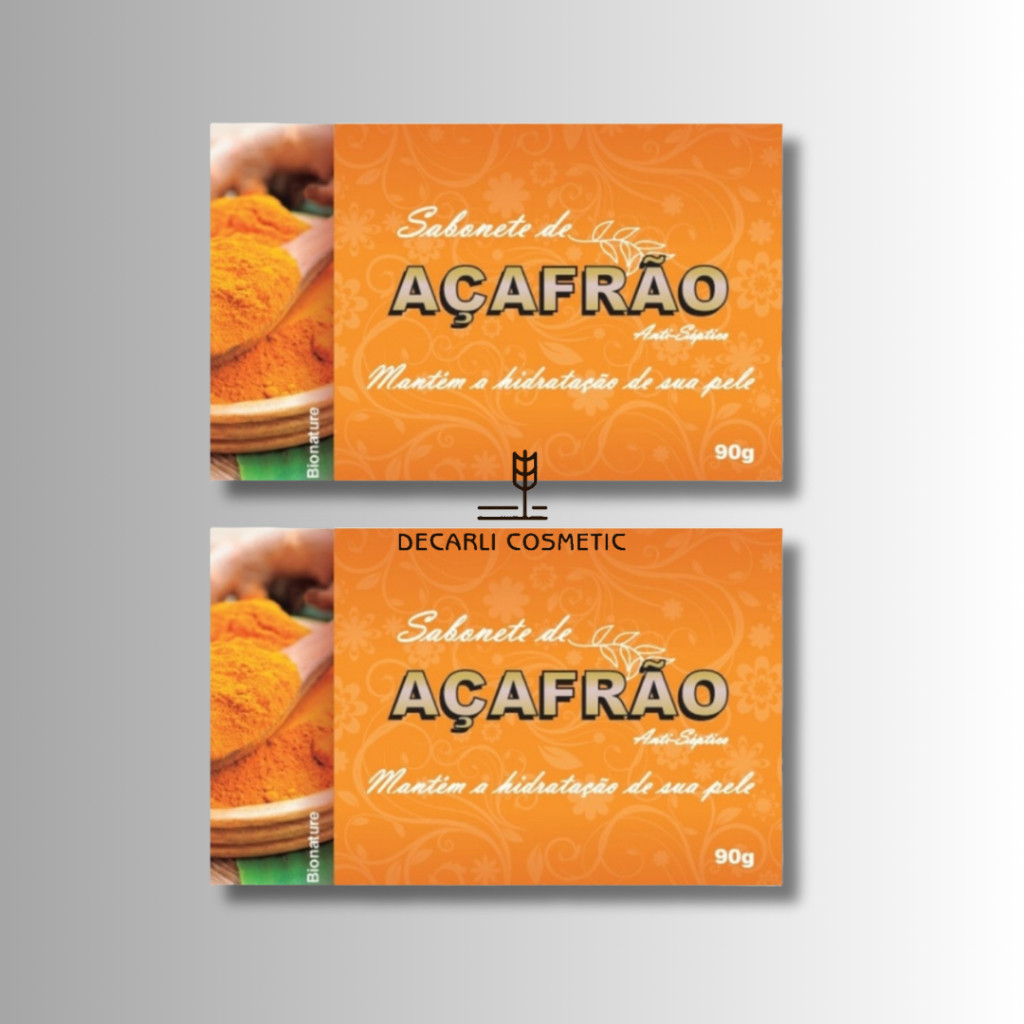 2 UN Sabonete Barra de Açafrão 90g Bionature