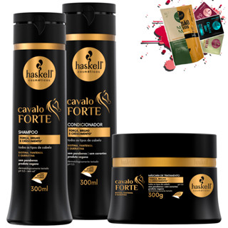 Kit Haskell Cavalo Forte Shampoo Condicionador Mascara 300g em Oferta na Shopee