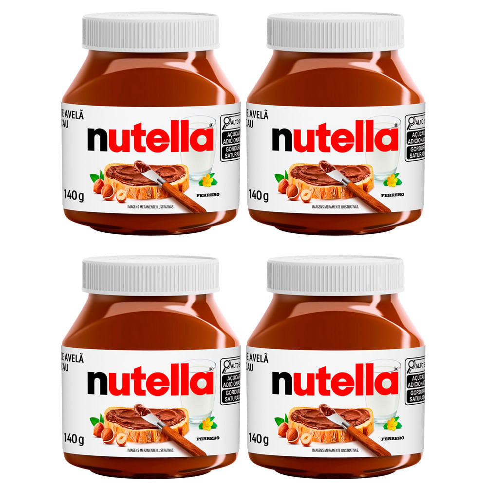 Kit 4 Nutella Creme de Avelã 140g