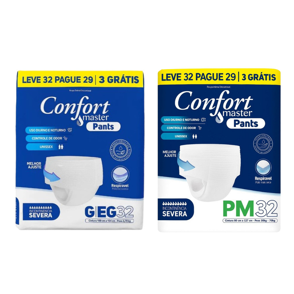 Fralda Calça Geriátrica Confort Master Pants 32 Un - P/M G/EG