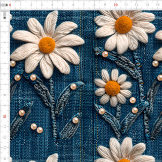 Tecido Tricoline Digital 3D Jardim de Jeans Pano Patchwork Costura Ateliê Artesanato DIY em Oferta na Shopee
