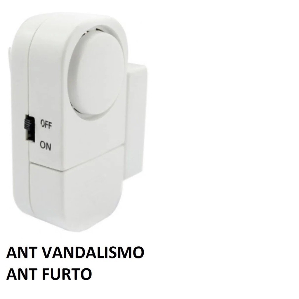 Kit 2 Alarmes Contra Invasão Residencial Sonoro Porta Janela S/ Fio