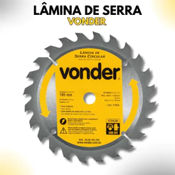 Disco Serra Circular 185mm 24 Dentes Vídea Vonder Para Madeira e MDF