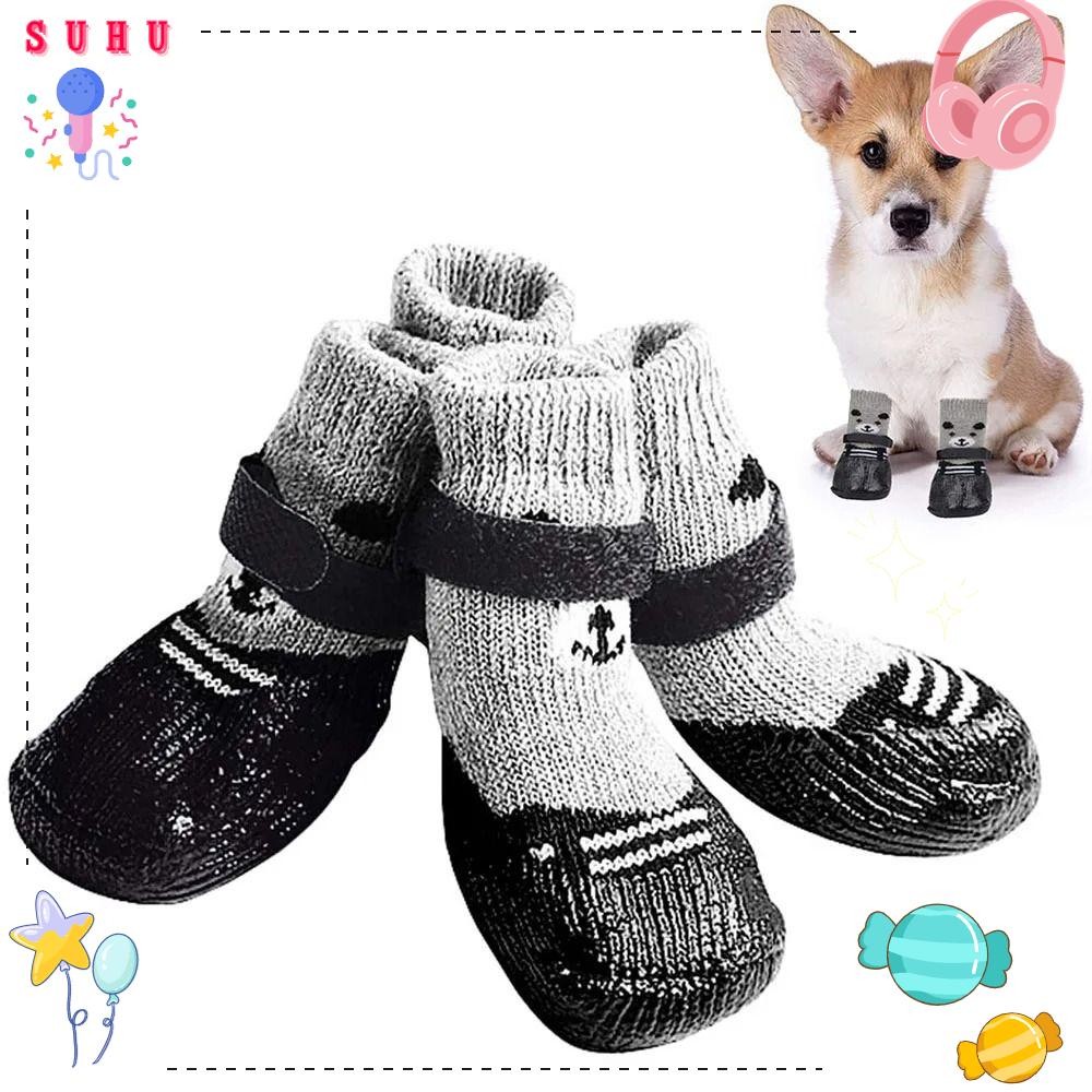 SUHU Botas Para Animais De Estimação , Meias De Borracha Antiderrapantes À Prova D'água Cães E Gatos , Suprimentos Sapat