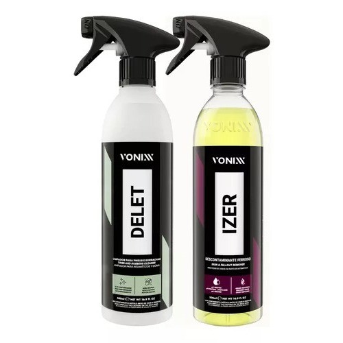 Delet Limpador De Pneu Borracha + Izer Descontaminante Ferroso Vonixx 500ml