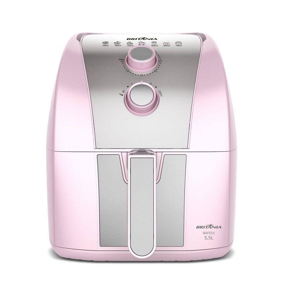 Air Fryer Rosa Britânia 5,5L Sem Óleo 1500W BAFE53 220V em Oferta na Shopee