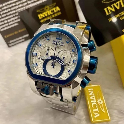 Relógio Invicta Zeus Prata, relógio com cronógrafo, invicta pulseira prata, relógio quartz invicta, com caixa