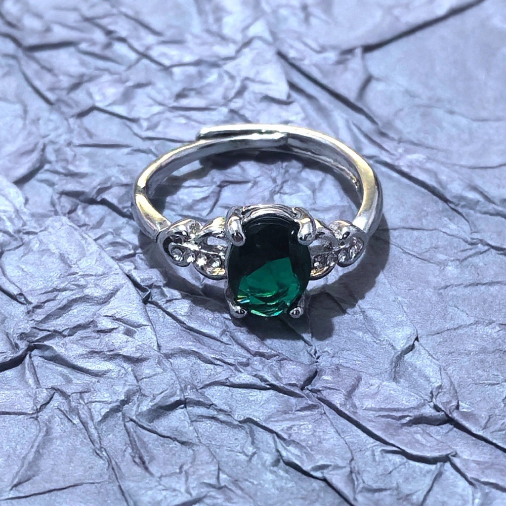 Anel Ajustável em Legítima Original  Esmeralda Diamante XC-014 em Oferta na Shopee