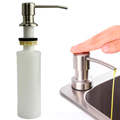 DISPENSER DETERGENTE PORTA SABONETE EMBUTIR DOSADOR INOX 200ml