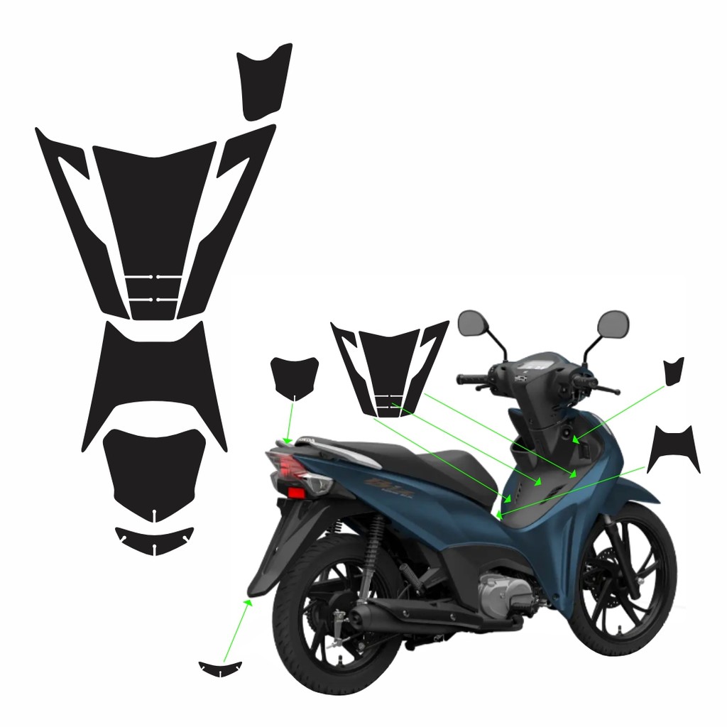 ADESIVO PROTETOR DA BIZ 2025 - PRETO FOSCO - PA em Oferta na Shopee