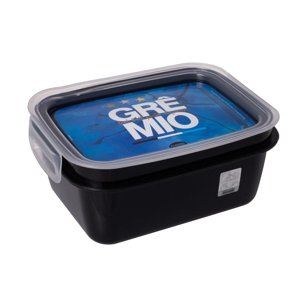 Marmita De Plástico Hermetica 850ml Grêmio Oficial Plasutil em Oferta na Shopee