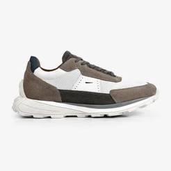 Tênis Casual Couro Camurça Ferracini Flatform Sneaker Branco Mid 9436-718C