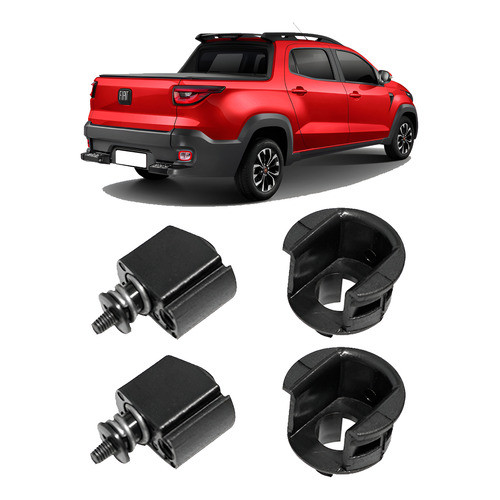Kit Reparo Caçamba Strada 2008 A 2020 Buchas Nylon Tampa Traseira (caçamba)