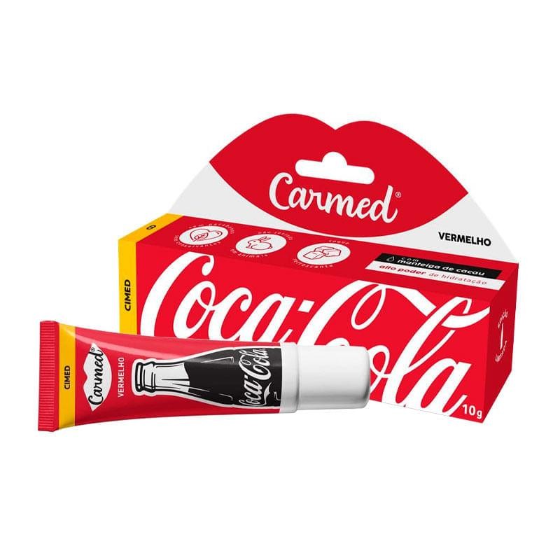 Hidratante Labial Carmed Coca-Cola Vermelho 10g em Oferta na Shopee