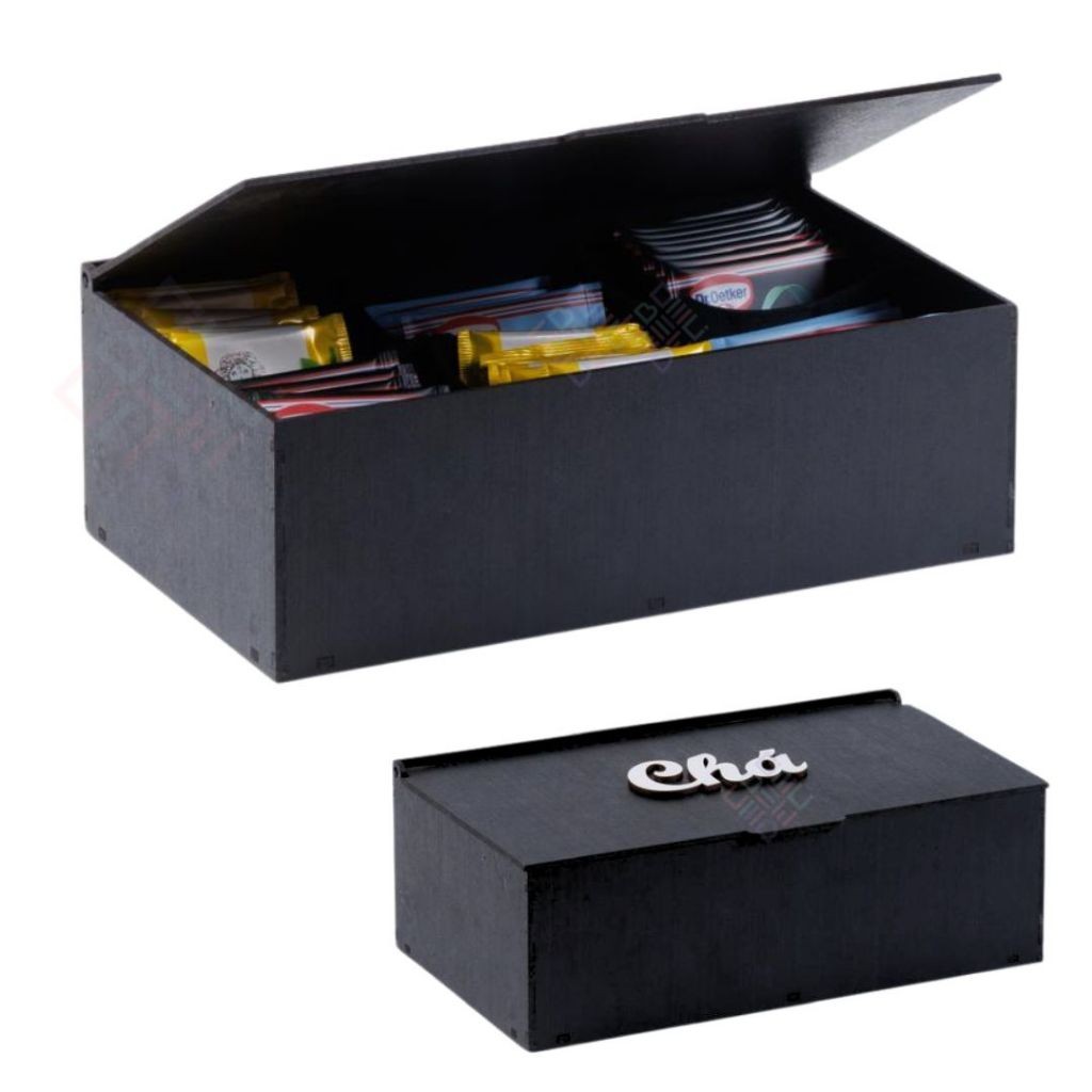 Caixa Porta Saches Chá Açucar Organizadora Com Tampa 6 divisorias Mdf Cantinho do Cafe Armazenamento em Oferta na Shopee