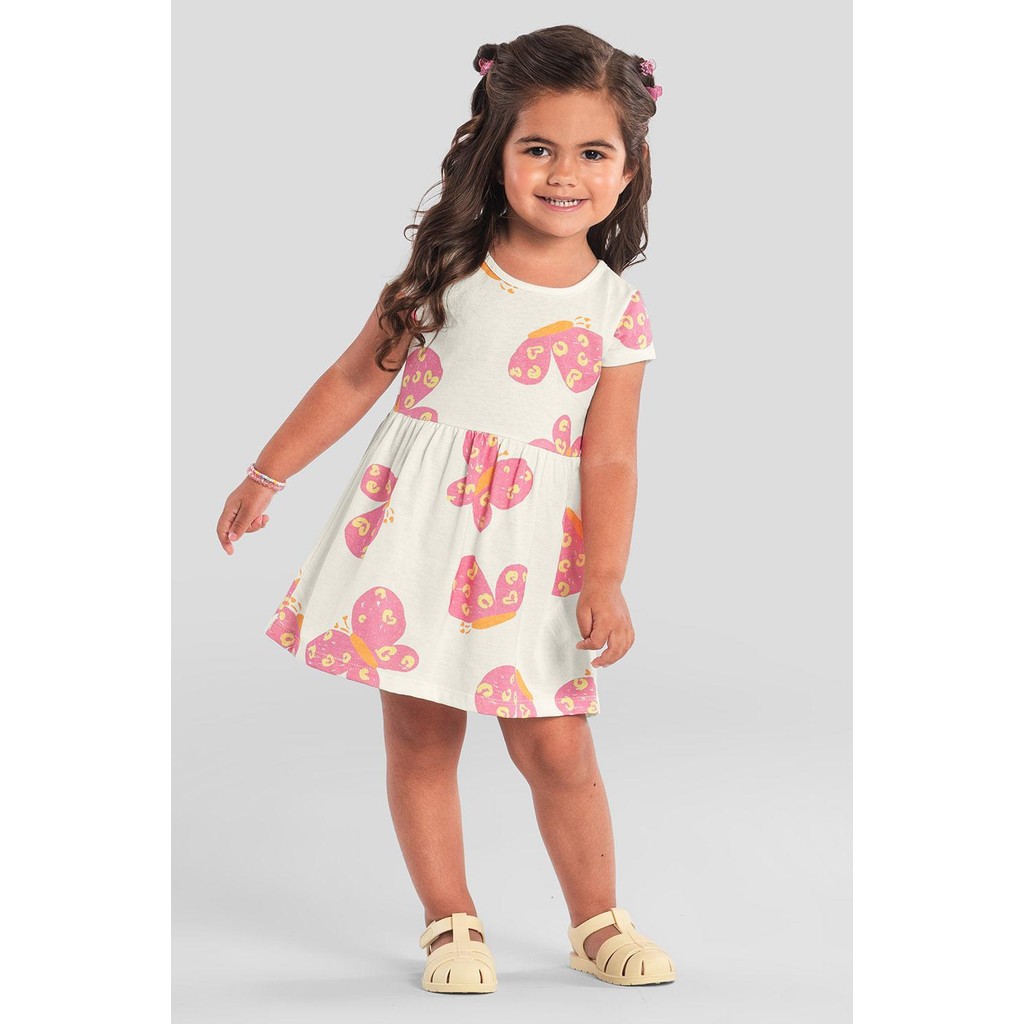 Vestido infantil menina de borboletinha Brandili em Oferta na Shopee