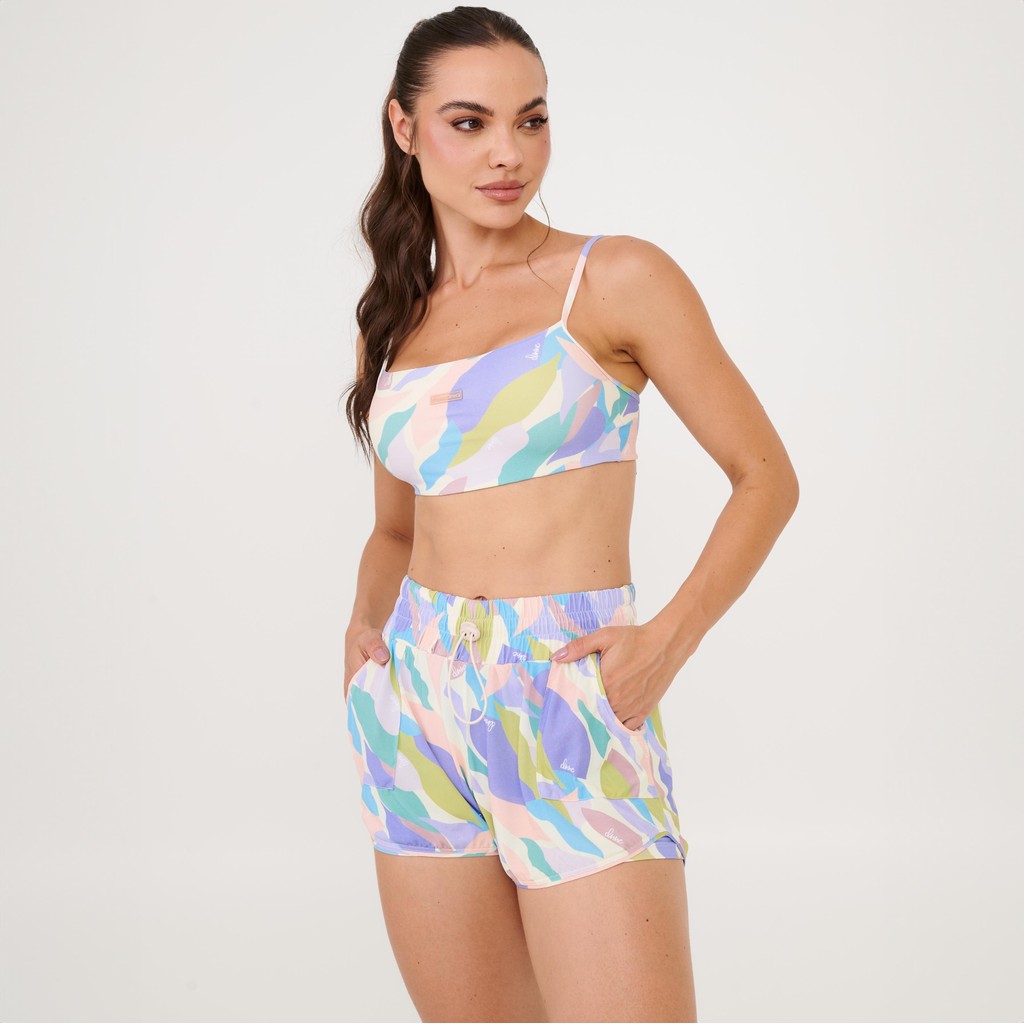 Short Bolso Frontal Estampa Dream Poliamida Soft