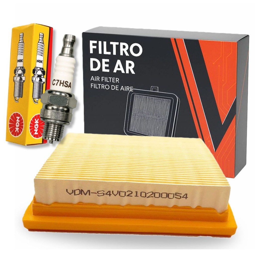 Kit Filtro de Ar + Vela de Ignição Ngk Pop 100 em Oferta na Shopee