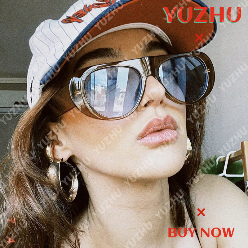 (YUZHU) Óculos De Sol Retrô Versáteis Da Moda Oval Minimalista Europeu E Americano em Oferta na Shopee