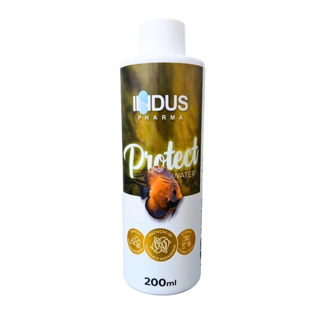 Water Protect 200ml  Condiconador Solução para Aquário Tanque Lagos Beteiras Induspharma