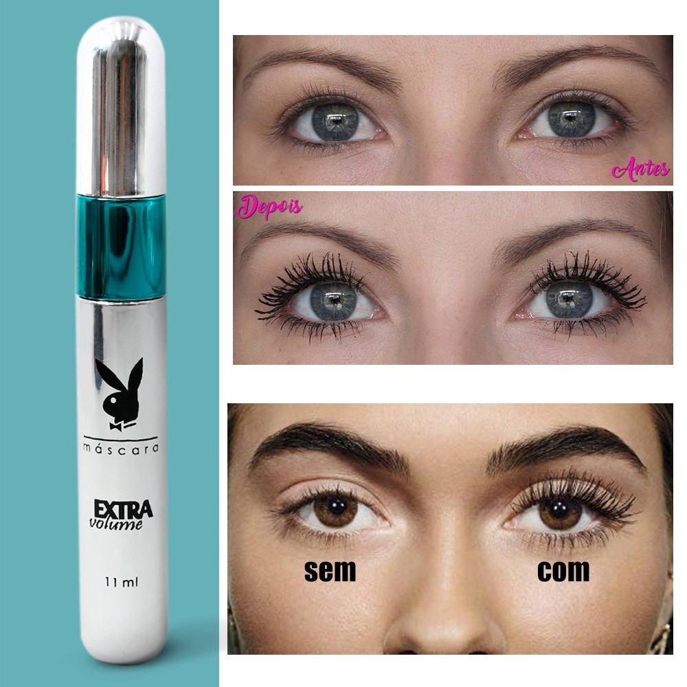 Máscara de cílios Rímel Extra volume/cílios grande curvados - PlayBoy