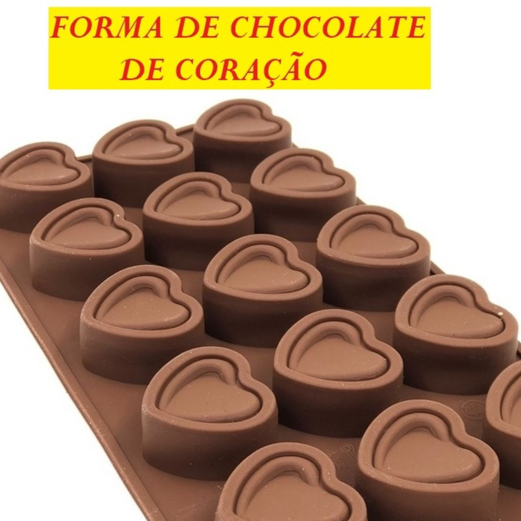 Oferta Forma De Chocolate Coração Diamond De Silicone 21x10,2Cm Molde Decorativo Multiuso Para Doces Gelo