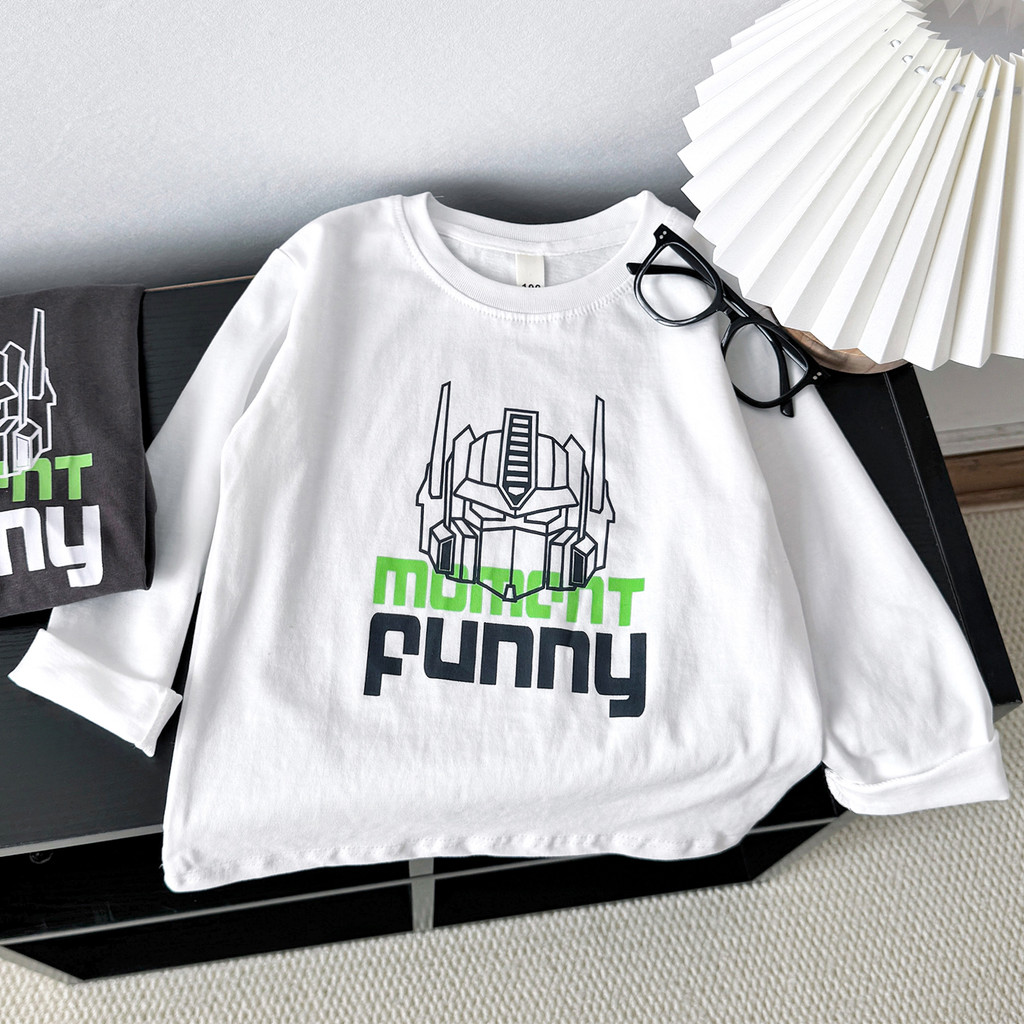 Crianças roupas infantis puro algodão manga comprida camiseta meninos primavera outono camisa de fundo crianças médio gr