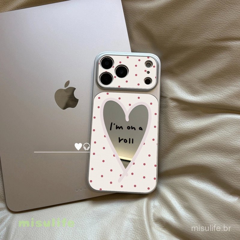 Capa Espelhada para iPhone 17 16 Pro Max Corning Chrome Holográfica Fina Anti-Queda Estética Feminina