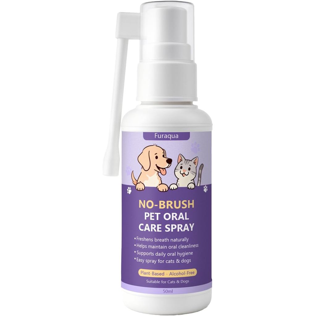 Furaqua Pet Dental Spray,Dog Teeth Cleaning Spray,Pet breath freshener – Dog Oral Care and Cat Teeth Cleaning – For bad