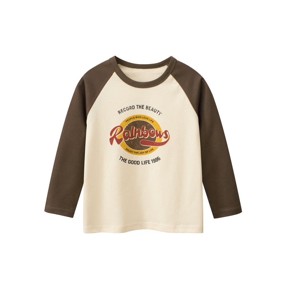 27 crianças roupas infantis de algodão puro primavera novos produtos crianças camiseta de manga comprida meninos mangas 