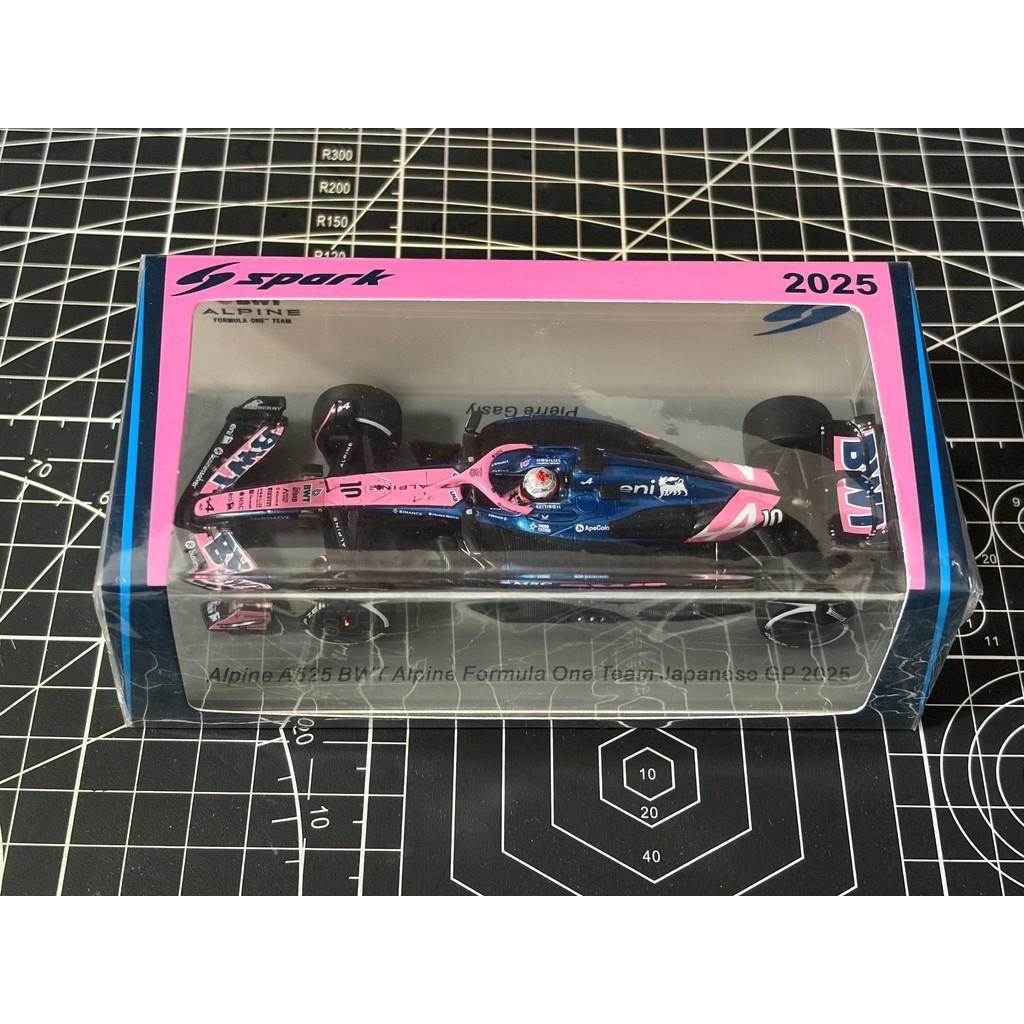 Spark 1/43 Alpine A525 BWT 2025 Estação Japonesa Gasley No. Modelo de corrida 10 F1 Nova embalagem não aberta Defeitos c