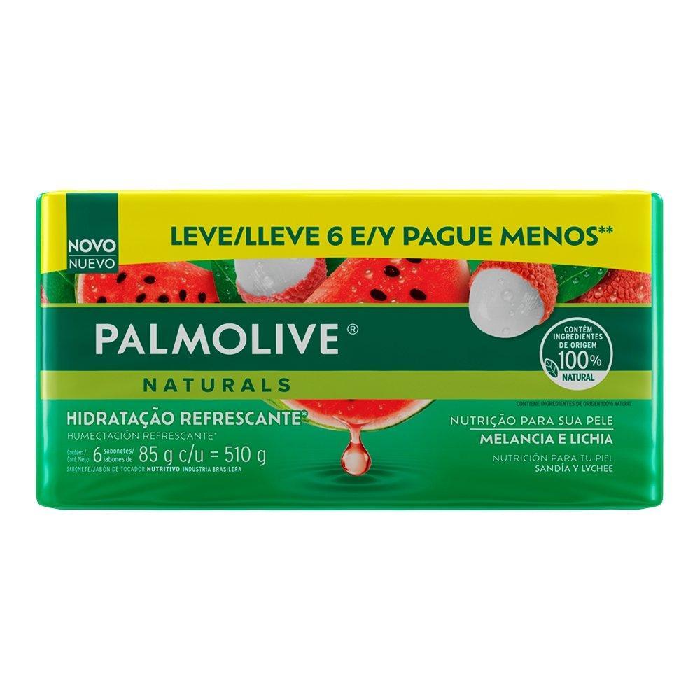 Sabonete Palmolive Naturals Melancia e Lichia 85g - Embalagem com 6 Unidades