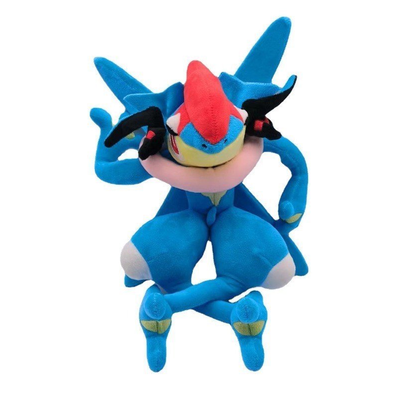 Novo estilo Pokémon 30CM sapo azul Koga Ninja, brinquedo de pelúcia Greninja, sapo de espuma, evolução.