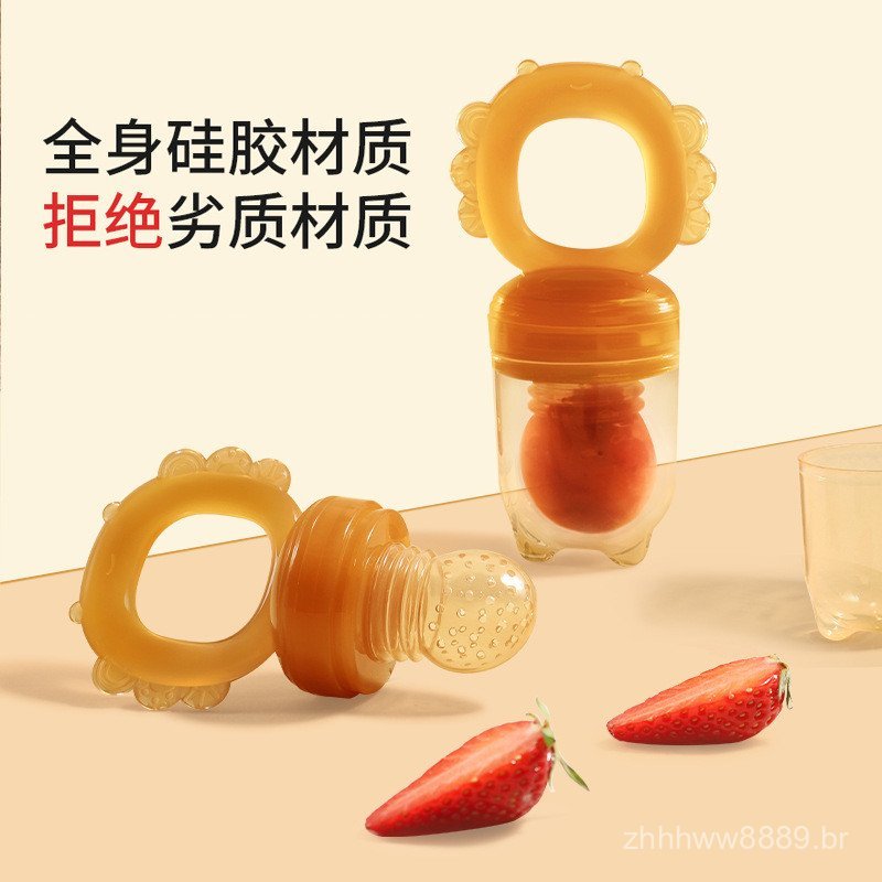 Chupeta Alimentadora de Frutas para Bebês, Chupeta de Silicone para Bebês, Alimentador de Frutas Macio para Bebês, Brinq
