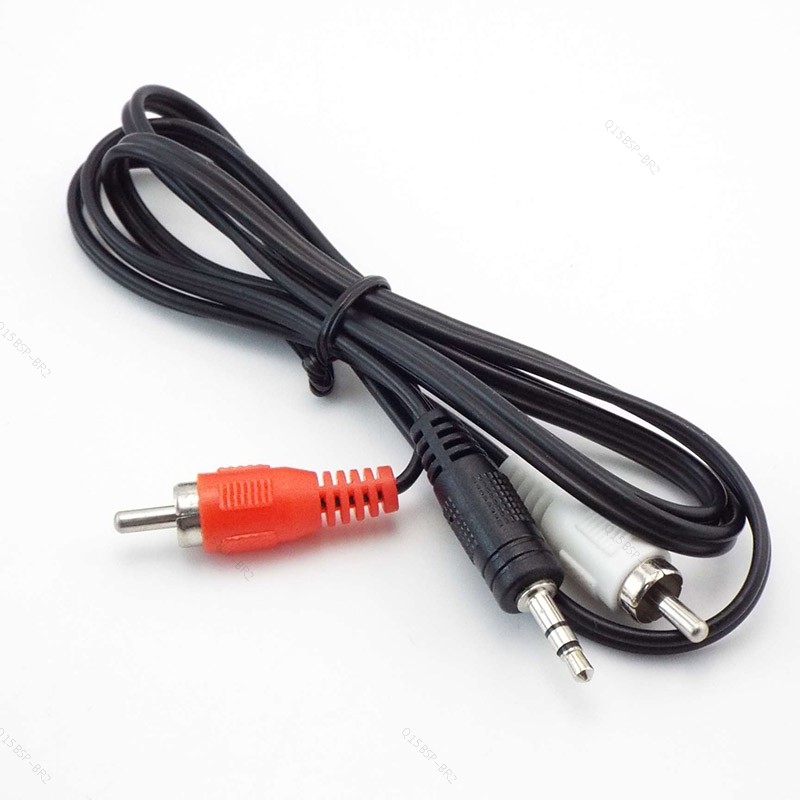 Cabo Adaptador De Alto-Falante 3.5mm 1/8 " , Mini Plugue Para 2 RCA Macho Estéreo Divisor Conector Fono Áudio BR15B2