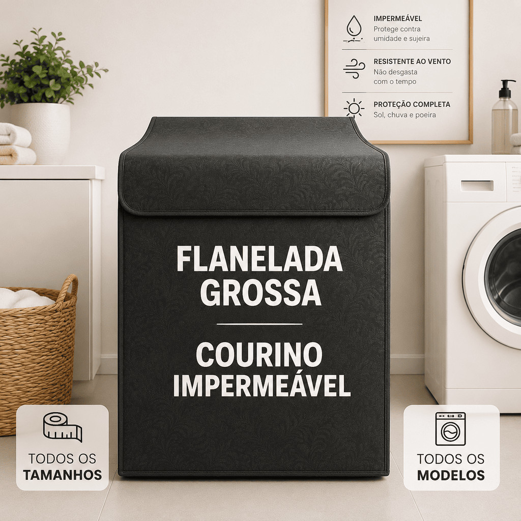Imagem Capa Máquina de Lavar Impermeável 10kg a 18kg Electrolux Brastemp Consul Universal Proteção Sol Chuva Poeira