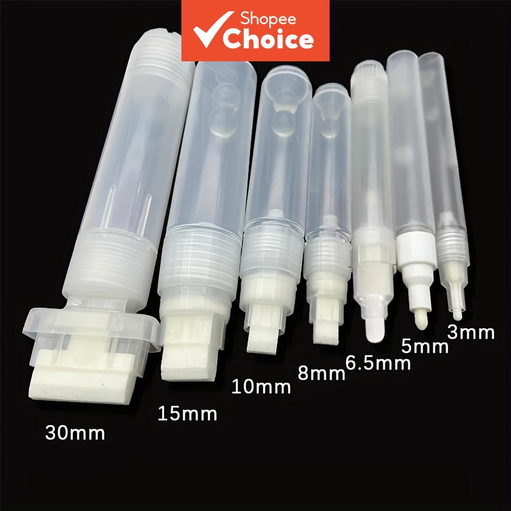 Conjunto de 7 Tubos de Plástico Vazios 3/8/10/15/30mm para Canetas de Grafite, Marcadores de Tinta e Acessórios