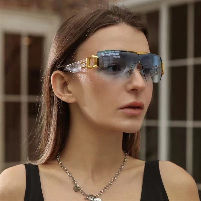 Óculos de sol esportivos estilo mecânico conjunto sem moldura, Design à prova de vento, meninas ciclismo montanhismo ócu