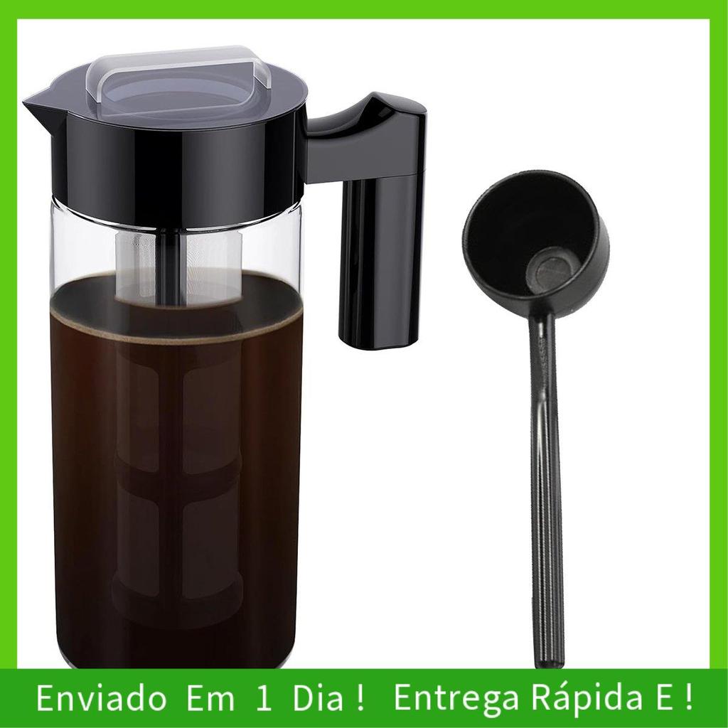 - Cafeteira joyce Cold Brew , Jarra De Café Gelado De 40 Onças Com Filtro De Malha Vidro Para Fazer Geladeira Preta Fáci